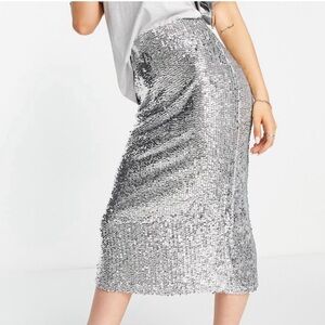Top Shop Sequin Midi Skirt